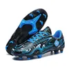 New Arrival Mens Long Nail Soccer Shoes TF AG Youth Football Boots Gold Blue Pink Comfortable Training Shoes