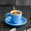 Kubki 80 ml espresso filiżanki kawy Zestaw porcelanowy i spodki domowe akcesoria kuchenne napój kawowy kawa ceramiczna 230812