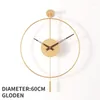 Wall Clocks Metal Minimalist Clock European Automatic Swing Decorative Creative Round Watch Living Room Silent Quartz