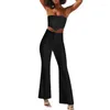 Women's Two Piece Pants Europe And The United States Bare Belly Button Spread Breast Sexy Female Suit Fashion All Match To Show Thin Legs