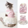 Dog Apparel Dress Pet Skirt Breathable Girlish Cozy Naval Style Lace Brim For