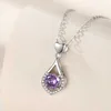 S925 Sterling Silver, Japanese and Korean Style, Love Droplet Shaped Pendant with Zircons, Angel Tears, Fashion, Luxury Design