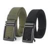 Belts Men S Automatic Slide Buckle Belt Adjustable Nylon Waistband Solid Color Outdoors Tooling Clothes Accessory 125CM