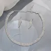 Catene 1 set di collana sposa Temperamento elegante Luxury Dainty ipoallergenico scintillando gli orecchini per gli orecchini kit da sposa