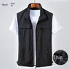 Men's Vests Men's Thin Tooling Loose Quick Drying Vest Men's Outdoor Sports Coat Multi Pocket Stand Collar Vest Spring Camping Fishing Vest 230812