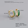 Hoopörhängen 925 Sterling Silver Earring Fashion Geometry Colorful Rectangle Zircon Ear Ring Buckle Personlighet Trend Wild Women Jewe