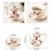 Mugs English Classical Coffee Cups and Saucers Nordic Court Afternoon Tea Set Teapot Retro Orchid Painting Cup Gold Stroke Drinking 230812