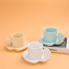 Tassen 465ml Frühstück Milk Tea Tasse und Tafel Set Shell Keramik Kaffee Europäische Bürodame Dame Getränke Geschenk CM06