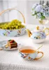 Herbata filiżanka kości China Teapot Zestaw porcelanowy angielski popołudniowa filiżanka i garnek Złoty uchwyt luksusowy przylot prezent urodzinowy 230812