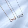 2023 Fashion Custom Designer Simple S925 Sterling Silver Charm Rhinestone Love Heart Pendent Infinity Heart Necklace Chain