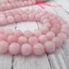 Strand 2023 Factory Bracciale rotondo gemma tallone di pietra naturale Rosa al quarzo perle di cristallo rosa gemma sciolte per la produzione di gioielli