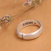 Cluster Rings Gufa Handgjorda thailändska silverfotbebeing Sjustjärniga ring manlig generös retro S990 Justerbar parflicka