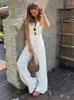 Pantaloni da due pezzi da donna Sunny Linen Cotton Chic abbinamento set per donne Summer White Sleeveless Suit 2 Set Womens Outfit Casual