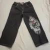 Men's Pants JNCO Jeans Y2k Hip Hop Cobra Graphic Print Baggy Black Mens Harajuku Gothic High Waist Wide Leg Trousers 230812
