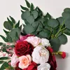 Decorative Flowers Wedding Arch Flower Home Decoration Round Artificial Rose Peony Guest Card