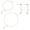 S925 Silber Set natürlicher Barockreis Frischwasser Perlen Halskette Beste Freund Armband Schmuck Halsbetrieb Accessoires für Mädchen