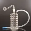 Narghilè creativo 3D all'ingrosso Vaso di cristallo spesso inebriante Tubo per bruciatore a olio in vetro Tubo da 10 mm per acqua femminile con tubo in silicone e ciotola per fumare
