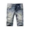 Jeans maschile streetwear designer maschi shorts estate retrò blu retrò ricamato corto embre in denim vintage