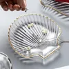 Dijkartikelen Sets Shell Glass Dish Dessert Holder Sieraden Display Bord Serveer keukenvoorraad