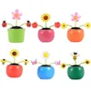 6pc Car Decoration Solar Purgered Dancing Flower Swinging Animated Dancer Sunflower Car Funny Toy Ornements Random249F