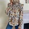 Wholesale Autumn And Winter Fashionable Womens Blouses Leopard Print Long Sleeved Shirt