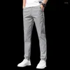 Men's Pants Men Casual England Style solidny kolor prosty Slim Fit Formal Classic Office Business Spodni plus size