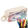Opbergtassen Clear Pencil Case Grote capaciteit Zak Bag Organisator Holder Multifunctionele doos voor Cosmetic Notes Accessoires -kaarten