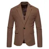 Jackets masculinos V Neck Currede Butter Single Suit Casual Business Solid Color Solid Moda Moda Menina Coreana