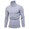 Herentruien herfst winter coltrui turtleneck trui mannen massieve kleur casual gebreide pullovers heren slanke fit pullover kleding