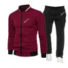 Suits-survêtement masculins 2023 Spring Autumn Korda Inspired Tribute Logo Imprimerie zip à capuche Veste à crampons Sweatpants Sweet Color Color Couleur Trendy