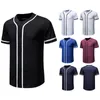 Men's Casual Shirts Fashion Mens Button Down Baseball Jersey Hip Hop Streetwear Tee Shirt Homme Short Sleeve Team Uniform T