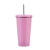 Tumbler 500 ml Edelstahl Stahlstrohbecher Großkapazität Outdoor-Reise tragbares Wasser nicht rutschfest