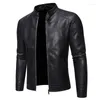 Jaquetas masculinas Spring e Autumn Leather Jackets: Men de pé na gola: Ultrathin Plain Jacket Modoty Motorcycle MO Mo