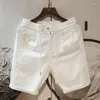 Mäns shorts 2023 sommar avslappnad lös arbetskläder fast färg snabb torkning rak fat strandkläder