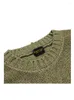Men's Sweaters Cross Pattern Unisex Sweatersperforated Round Neck Knit Pullover Long Sleeved KAPITAL Sweater Men Tops For