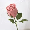 Dekorative Blumen 3 Zweige rosa Rosen künstlicher Rotweinbecher Form Hochzeitsstrauß DIY Party Dekorationen für Blumenladen