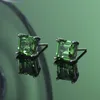 Ny Emerald Square Zircon S925 Sterling Silverörhängen Kvinna Enkel avancerad känsla Europeiska och amerikanska smycken grossist