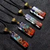 Reiki Healing 7 Chakra Orgone Colorful Coinfant Necklace Amulet Amulet Naturale Orgone Orgone Crystal Energy Collane per uomini Regalo per uomini