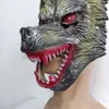 Máscaras de festa Cosplay Creepy Animal Wolf Head Open Bouth Red dentes e olhos horríveis Máscara de Halloween Scary Face Helmet Fantas