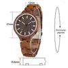 Montre-bracelettes Walnut Women's Wood Watches Natural Handmade Wristwatch Cadeaux en bois Watch for Women pliing Backle Strap Orologio Donna