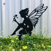 Dekorativa föremål Figurer Fairy Garden Metal Iron Crafts Pendant Decoration Inomhus och utomhusprydnader Intressanta statyer Skulpturer 230812