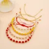 Link Bracelets Go2boho In Summer Gold Plated Fashion Mixed Color Crystal Bracelet For Women Jewelry Friendship String