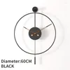 Wall Clocks Metal Minimalist Clock European Automatic Swing Decorative Creative Round Watch Living Room Silent Quartz