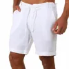 Män shorts attraktiva korta byxor fuktabsorptionsknapp sommaren ren färg fuktig wicking