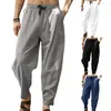 Men's Pants Great Harem Straight Solid Color Angle Length Casual Men Trousers