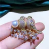 Brooches MeibaPJ 10-11mm Big Natural Semiround Pearl Bird Corsage Brooch Fashion Sweater Jewelry For Women