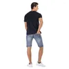 Jeans masculin pour hommes shorts en denim étirement skinny trou droit de cargaison de pantalon d'été