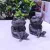 Dekorativa föremål Figurer 6cm Natural Yooperlite Carved Crystal Animals Frog Figurine Healing Feng Shui Quartz Home Decoration Accessories 1st 230812