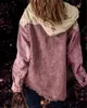 Vestes pour femmes crlaydk rétro veste pour femmes coton coton coton copain de chemise en velours côtelé avec poches pointes boutons de poignées 230812