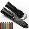 Watch Bands Genuine Leather Bracelet Handmade Watchband 18 20mm 22mm Band Green Blue Color Wrist Strap Wristwatches Wholesale